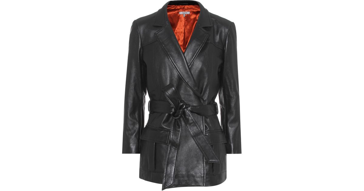 Ganni Passion Leather Jacket in Black - Lyst
