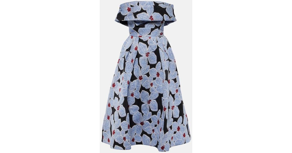 Rebecca Vallance Georgina Floral-Embroidered Midi Dress in
