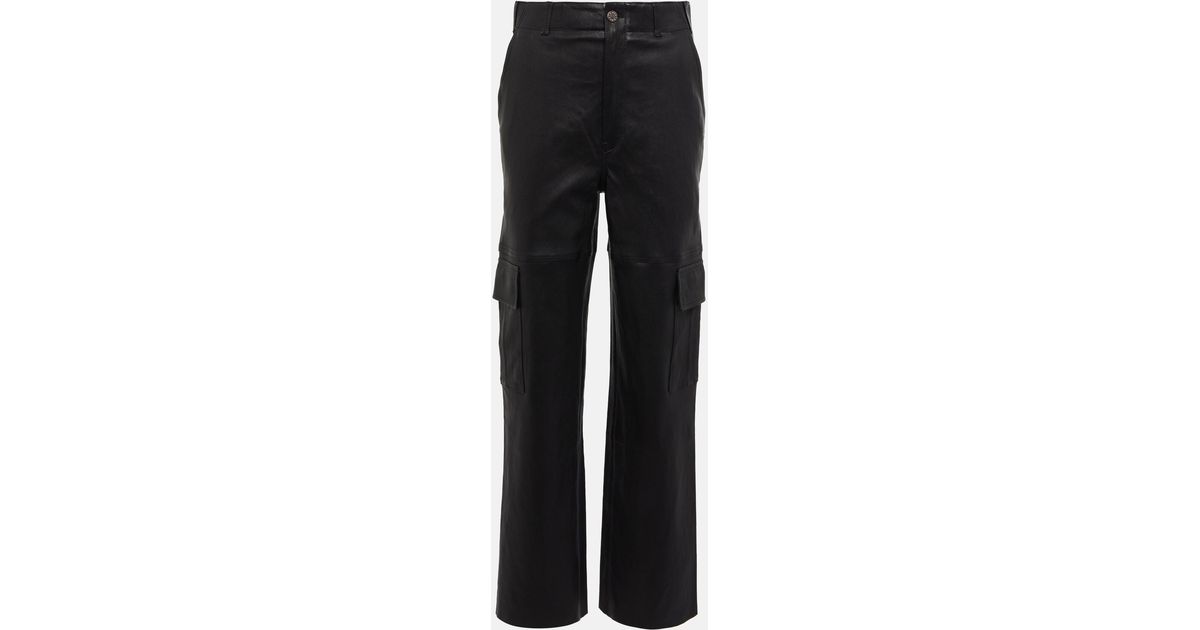 Stouls Axel Leather Cargo Pants in Black | Lyst