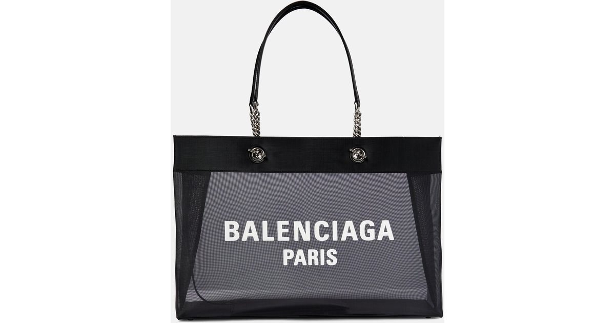 Balenciaga Duty Free Large Mesh Tote Bag in Black | Lyst