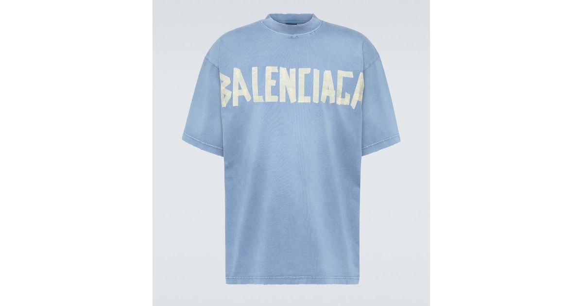 balenciaga-blue-T-Shirt-Tape- 