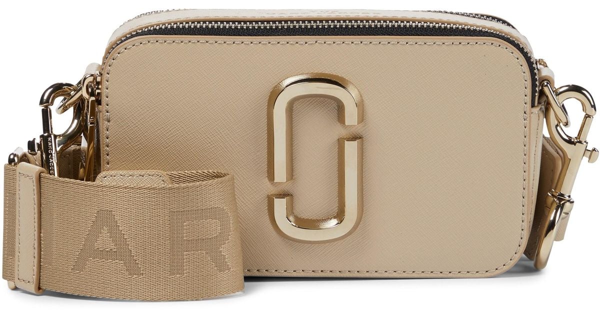 Marc Jacobs The Snapshot Small Leather Camera Bag in Beige (Natural) - Lyst