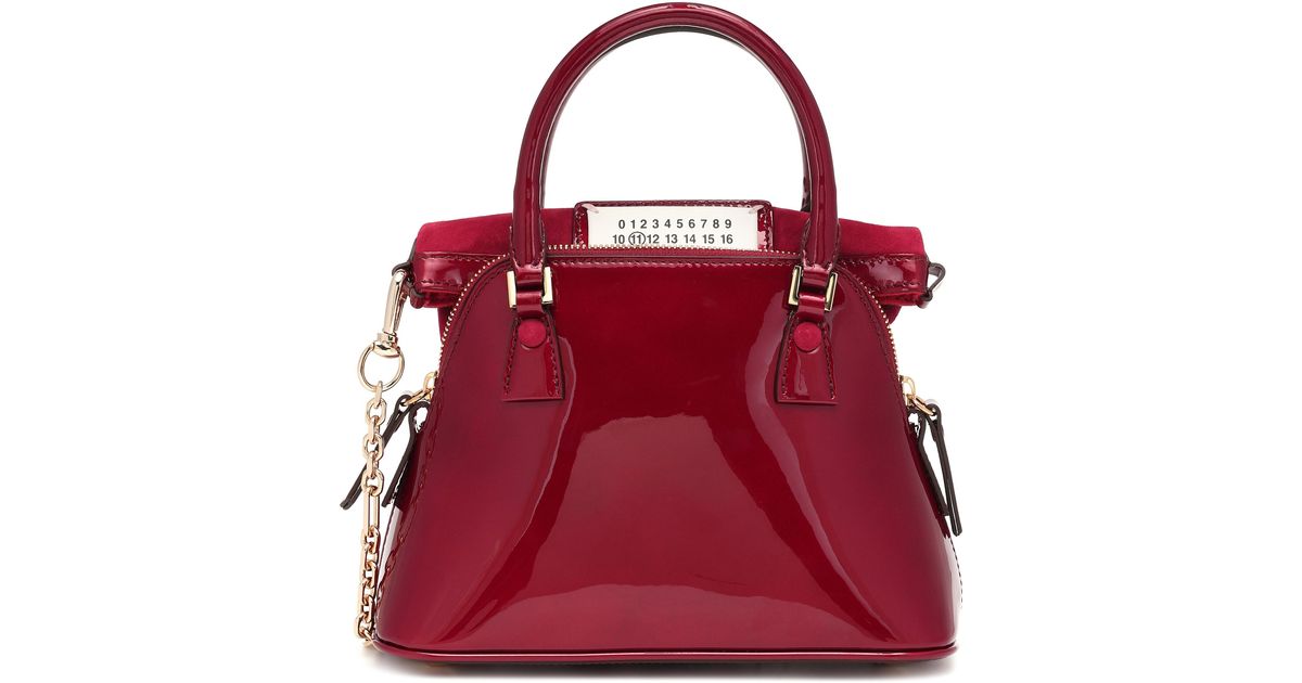 Maison Margiela 5ac Mini Patent-leather Tote in Red | Lyst