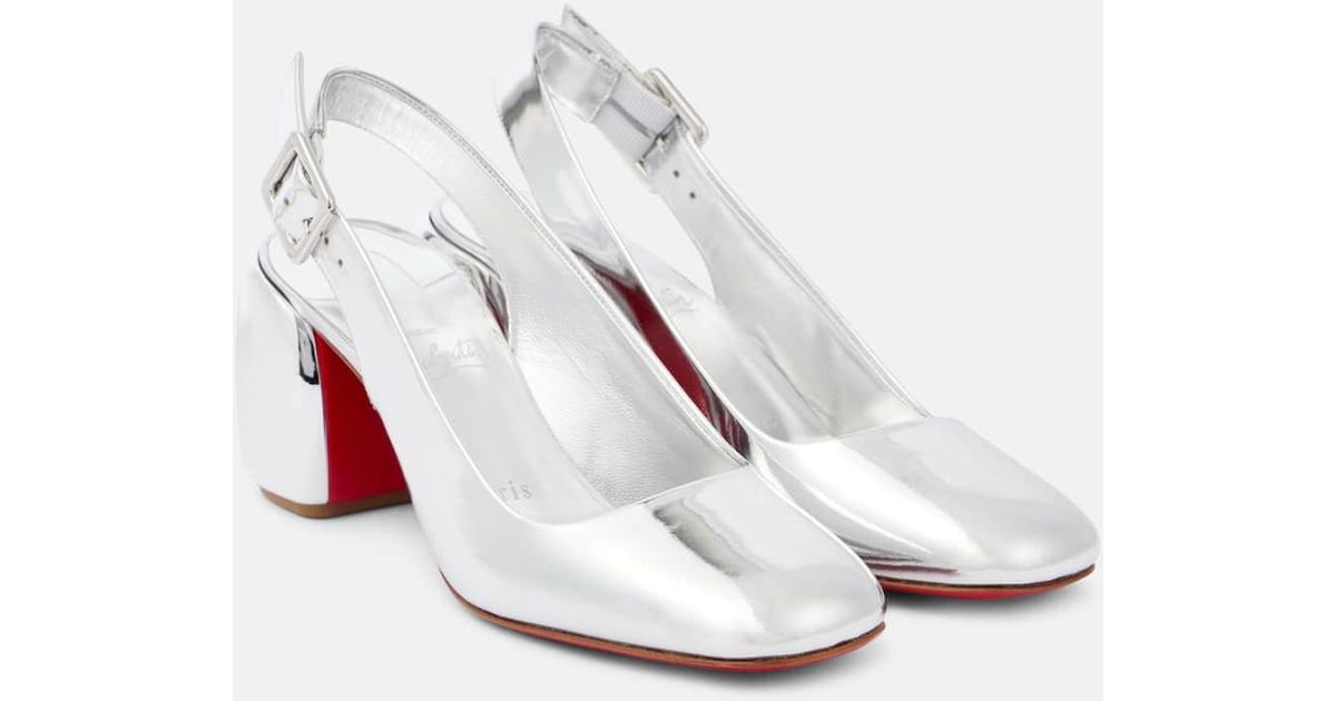 Christian Louboutin Minny 70 Metallic Leather Slingback