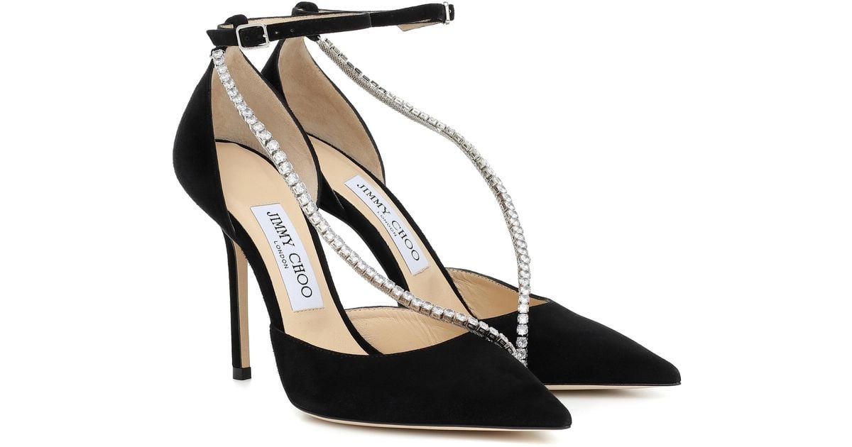 Jimmy Choo Talika 85mm Crystal-embellished Pumps in Black