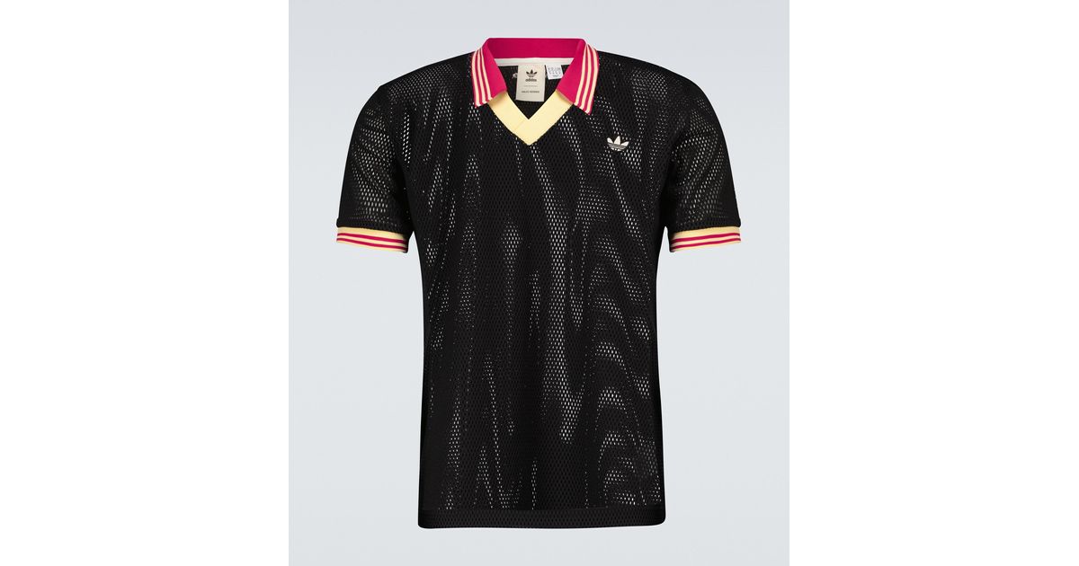 adidas X Wales Bonner Mesh Polo Shirt in Black for Men | Lyst