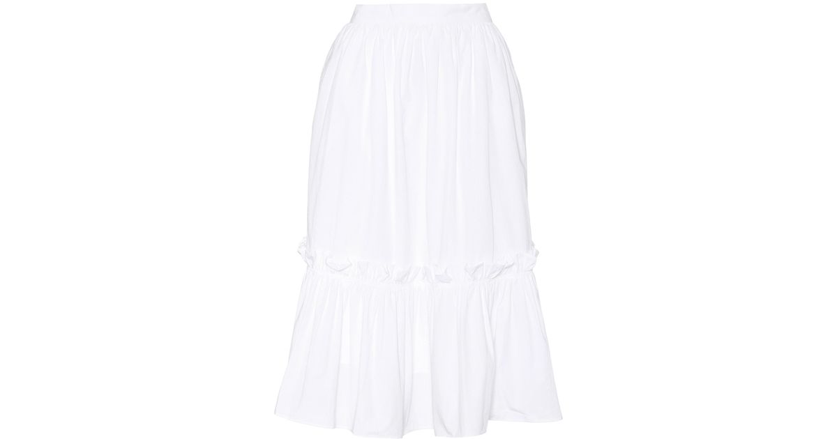 Edit Cotton Skirt in White - Lyst