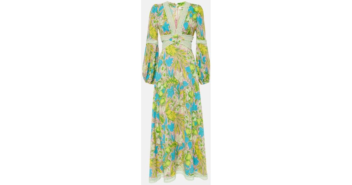 Diane von Furstenberg Lina Printed Cutout Maxi Dress in