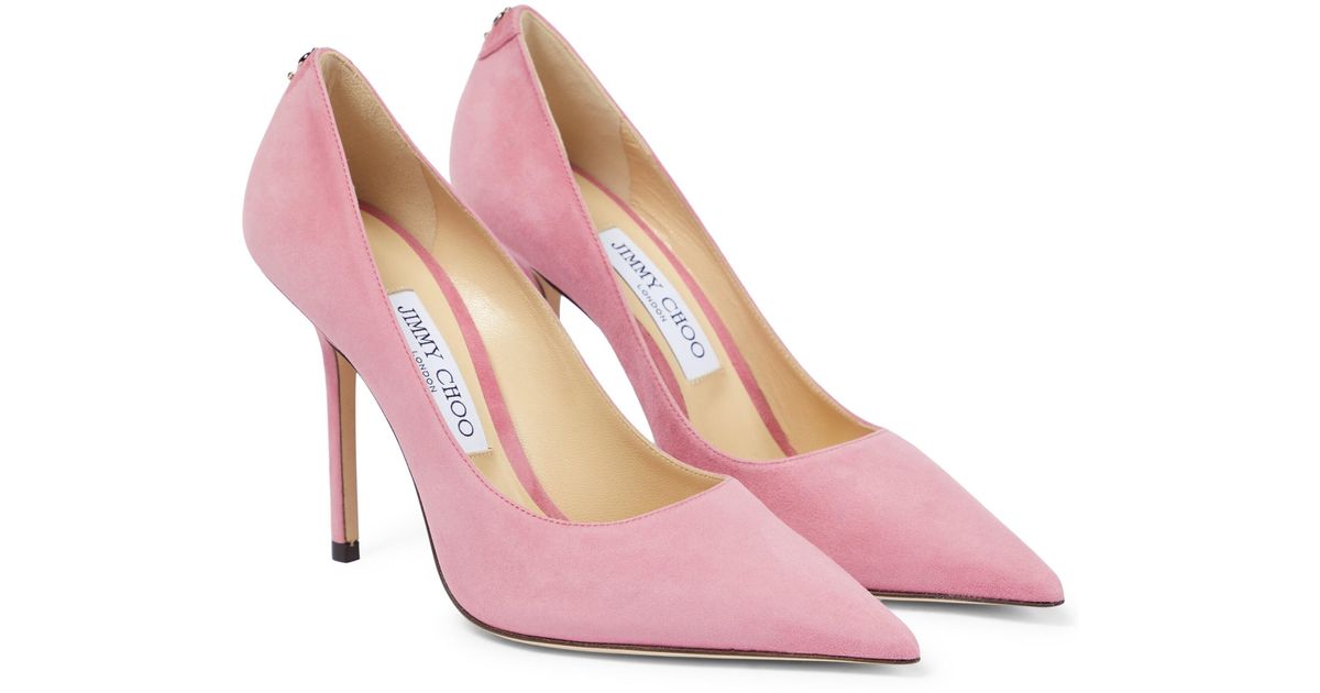 Jimmy Choo Love 100 Suede Pumps in Pink 
