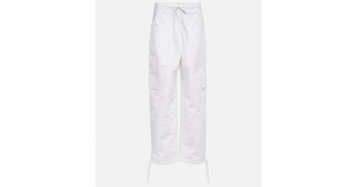 Totême Cargo Cotton Pants in White | Lyst