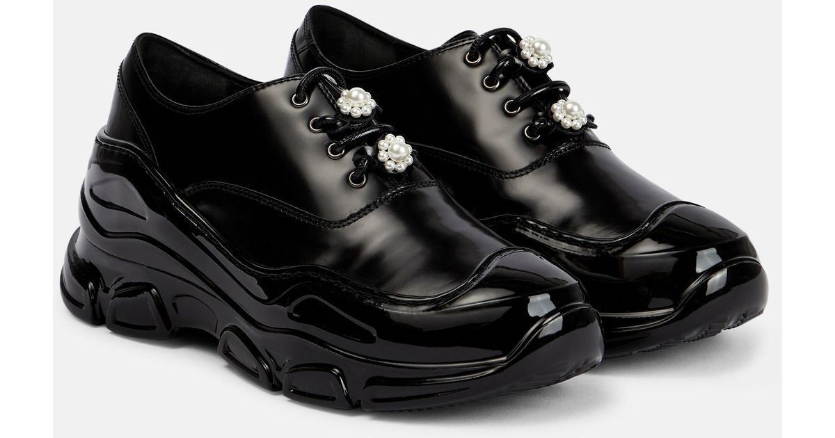 Simone Rocha Low Trek Leather Derby Shoes in Black | Lyst