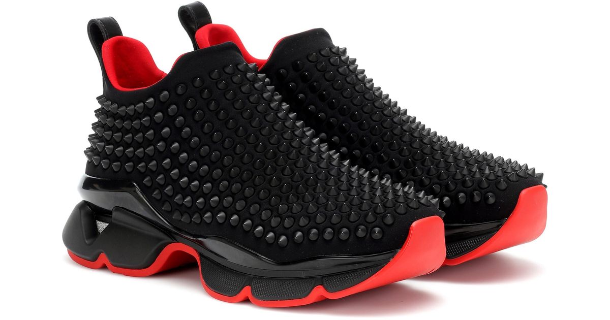 Christian Louboutin Spike Sock Donna Flat Sneakers in Black Lyst Canada