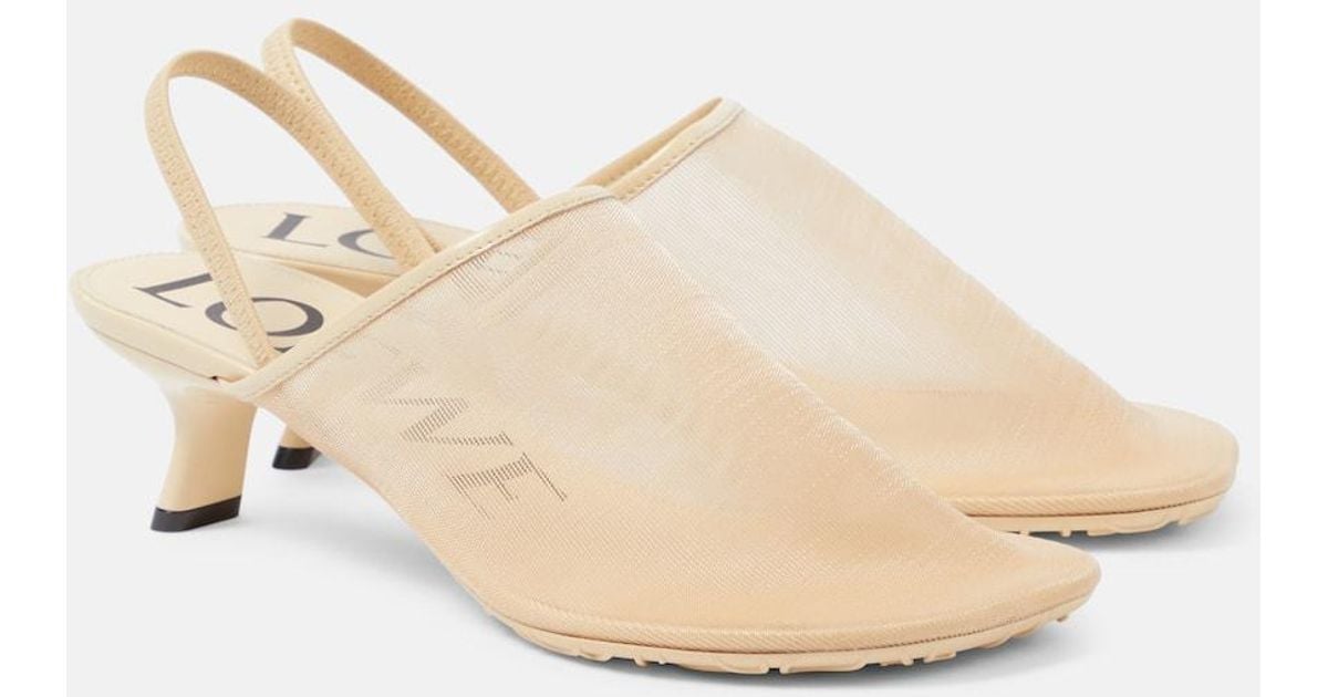 サンダル・ミュール LOEWE PETAL MESH SLINGBACK HEEL SANDALS Loewe Petal Mesh Slingback Heel Sandals In Black | ModeSens