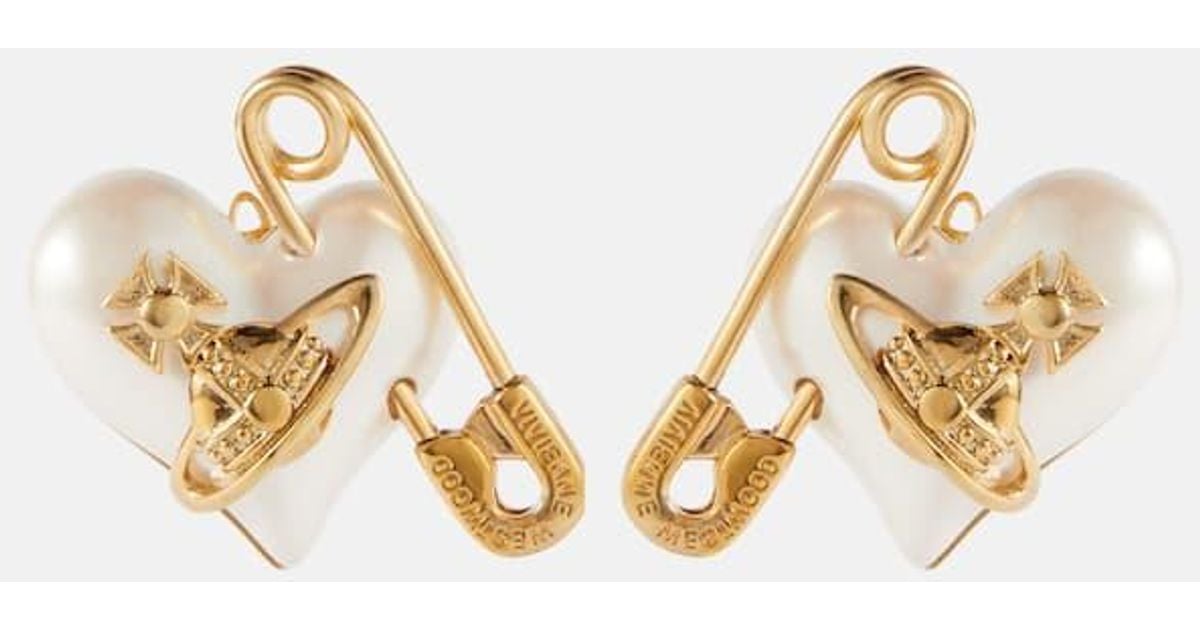 Vivienne Westwood Orietta Faux Pearl Earrings in Metallic | Lyst