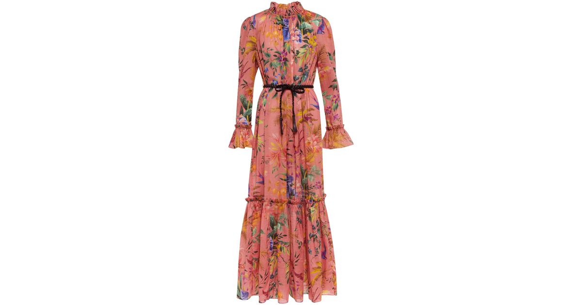 Zimmermann Tropicana Floral Cotton Voile Midi Dress | Lyst Australia