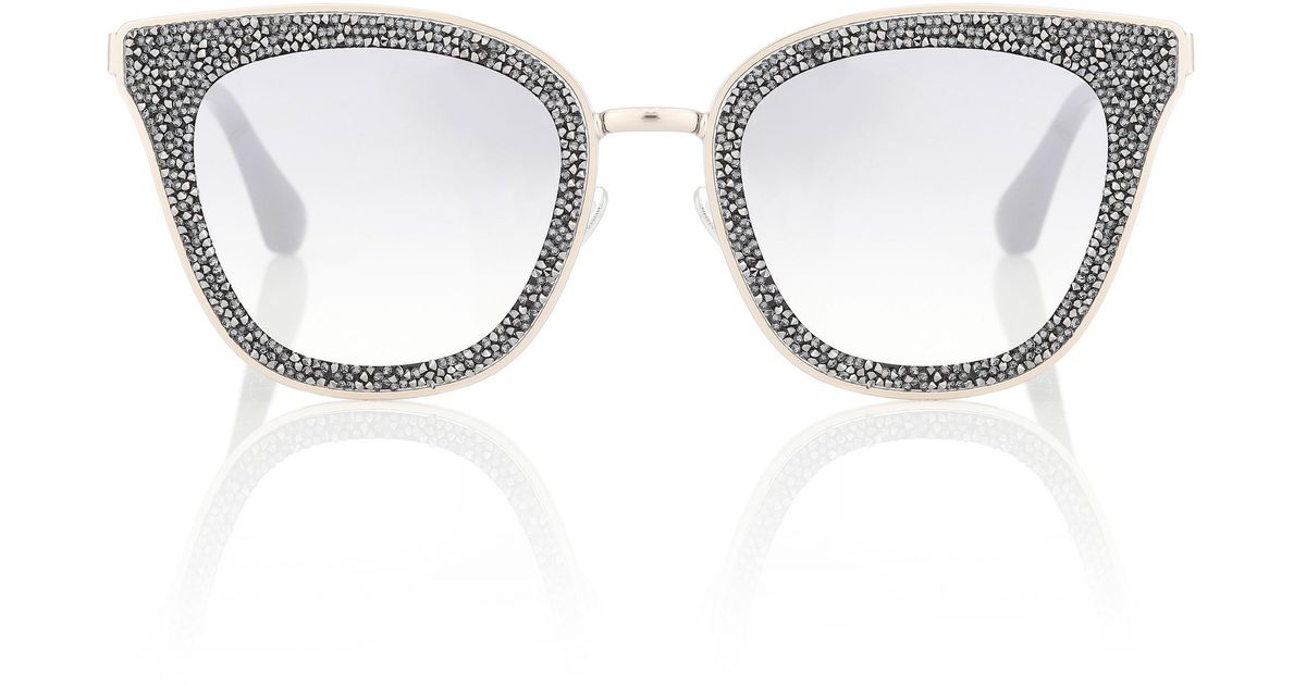 Occhiali da sole Lizzy con cristalliJimmy Choo in Materiale sintetico di  colore Grigio | Lyst