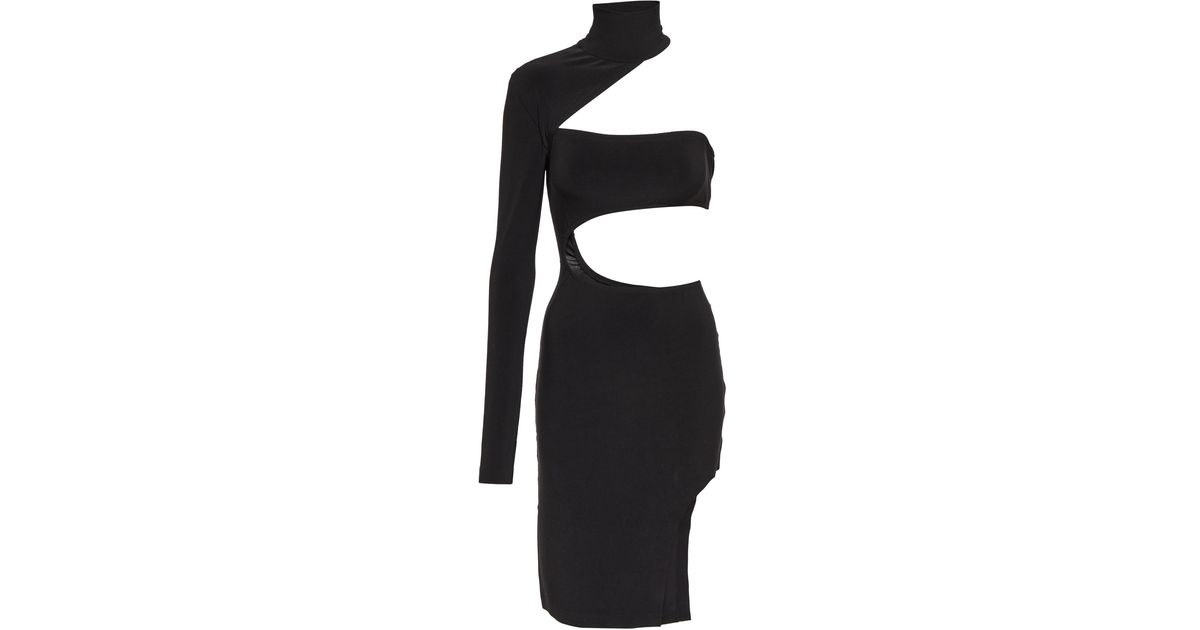 Norma Kamali Shane Asymmetrical Cutout Dress in Black | Lyst