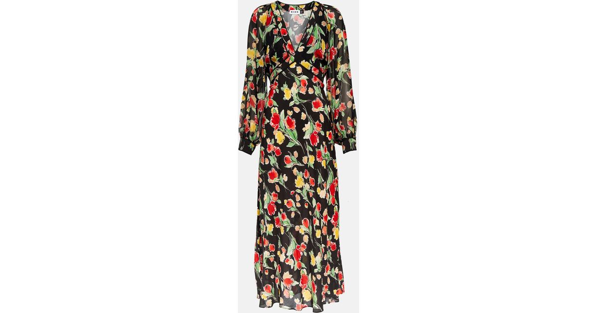 RIXO London Ayla Floral Midi Dress | Lyst
