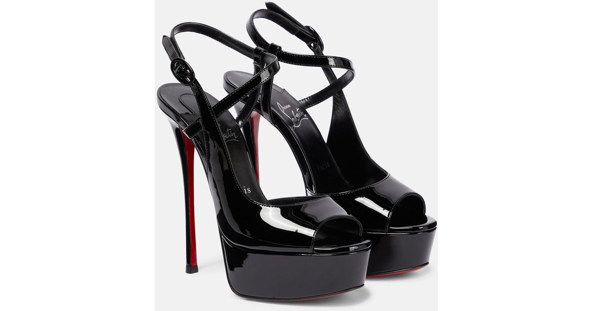 Christian Louboutin So Jenlove Alta Patent Leather Platform Sandals in