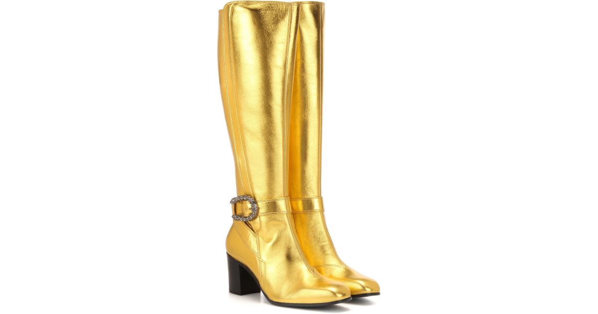 gucci gold boots