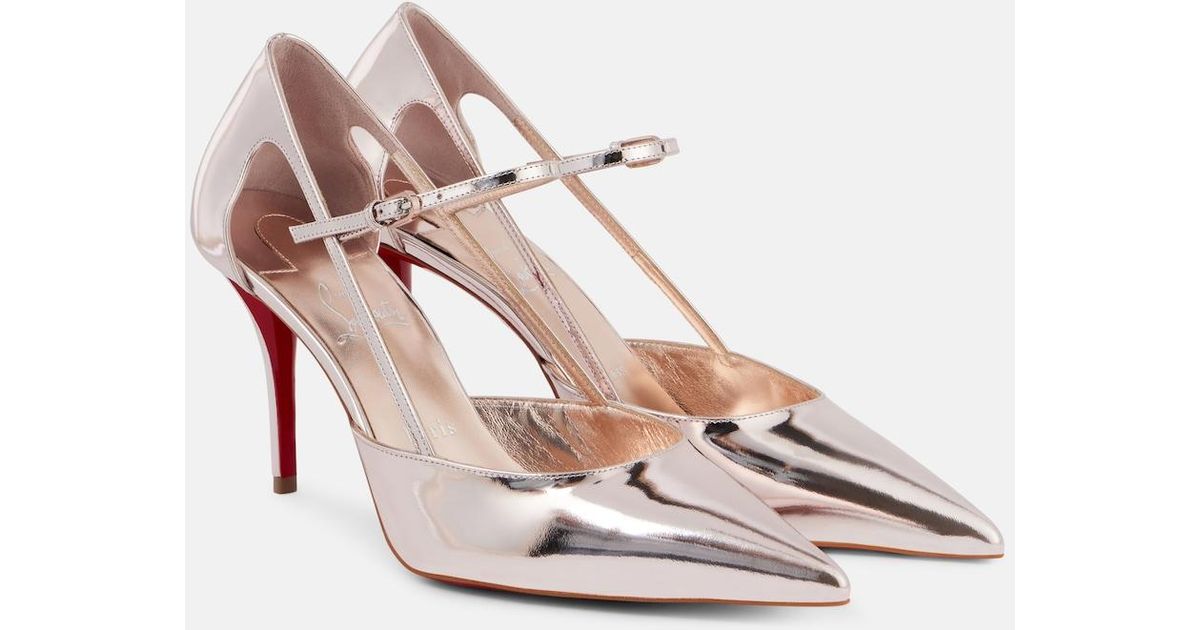 Christian Louboutin Miss Z Strap 80 Leather Mary Jane Pumps in Pink | Lyst