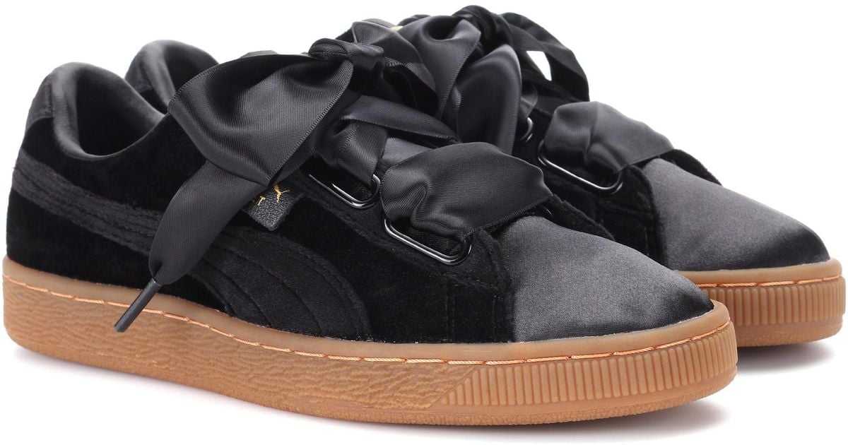 puma black velvet sneakers