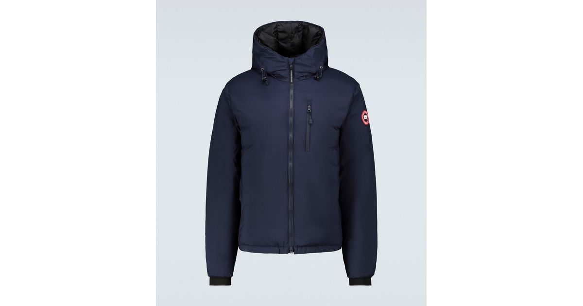 Canada Goose Lodge Hoody Down Jacket in Blue for Men | Lyst