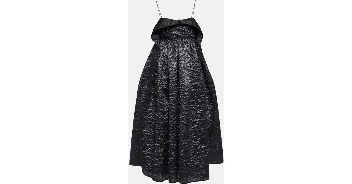 Cecilie Bahnsen Susa Matelasse Midi Dress in Black | Lyst