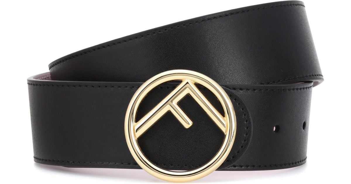 fendi black leather belt