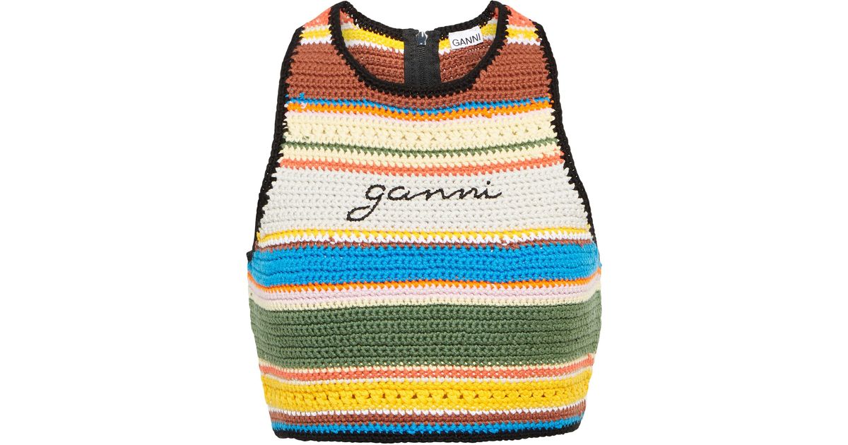Ganni Crochet Bikini Top | Lyst