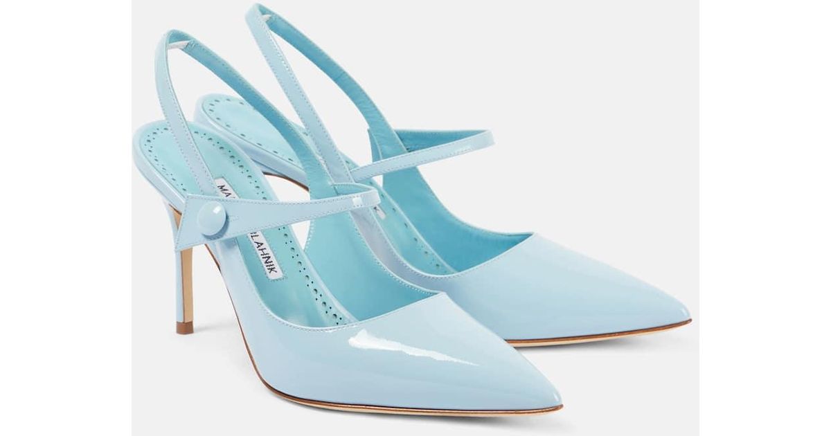 Sandales Manolo Blahnik BURLA 105 - Bleu Cobalt Vernis - Talon 105mm - Taille 36 - Neufes Avec Boîte