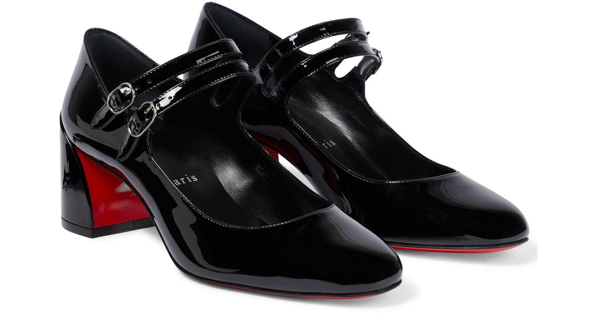 Christian Louboutin Miss Jane 55 Patent Leather Pumps in Black | Lyst