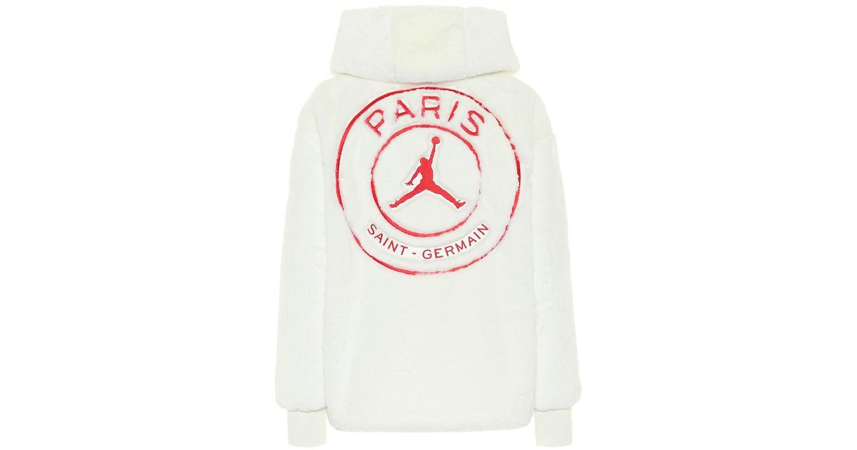 Bomber Jordan Paris Saint-Germain in pelliccia sintetica di Nike in Bianco  | Lyst
