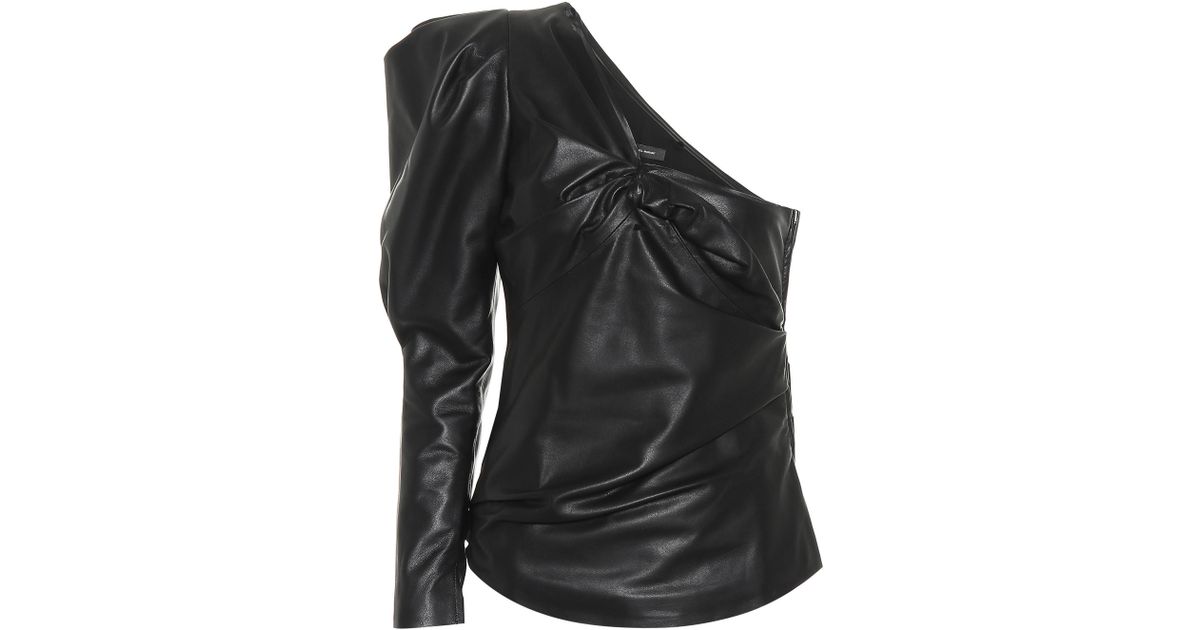 leather one shoulder top