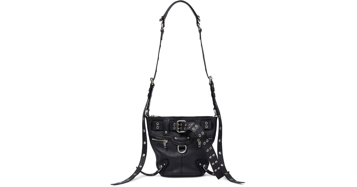 Balenciaga Emo Xs Leather Bucket Bag in Black | Lyst