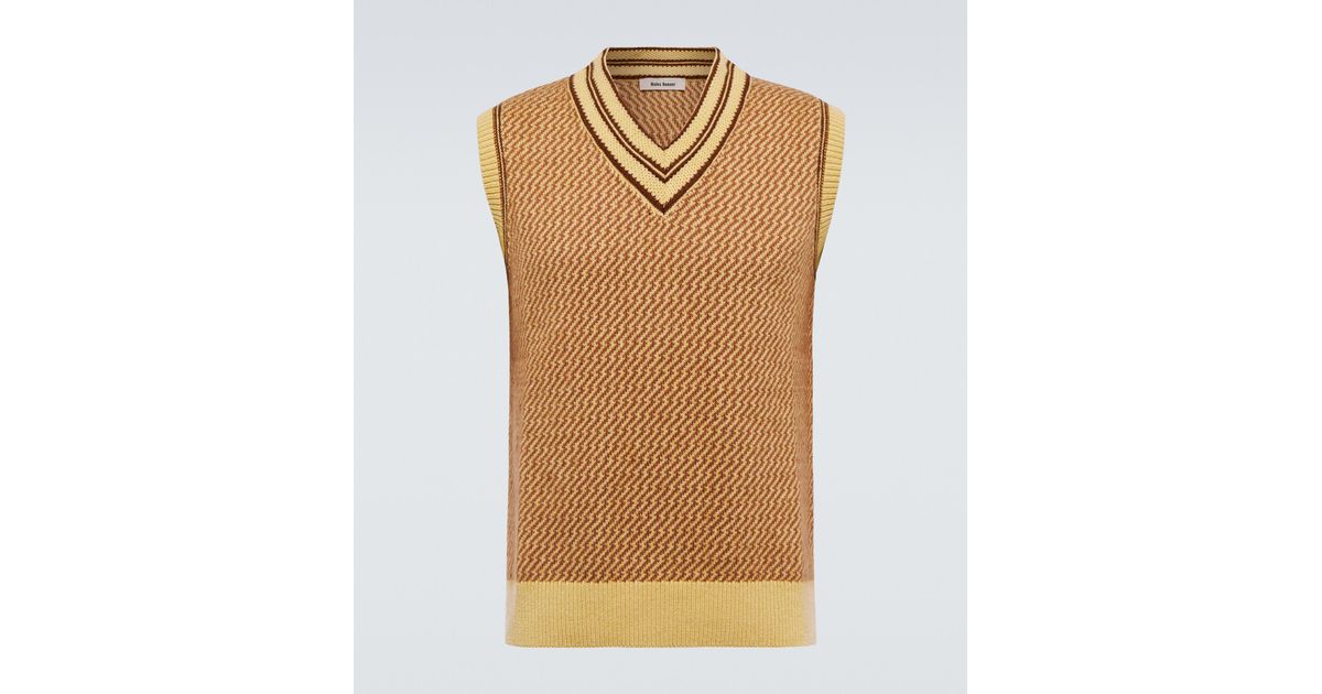 Wales Bonner Clarinet Cashmere-blend Sweater Vest in Natural for