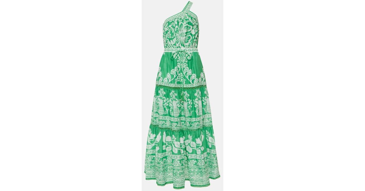 knee length dresses for ladies Green Pineapple Garden Long Sleeve Mini Dress – FARM Rio main image 0