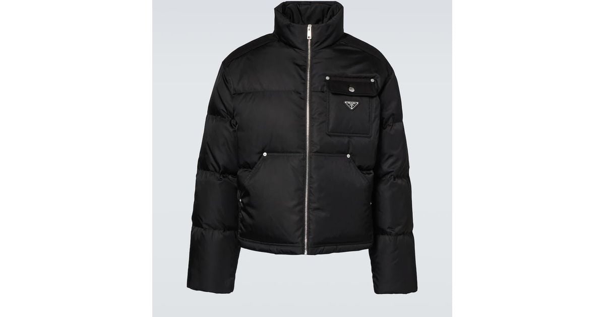 Prada Re-Nylon Puffer Jacket in Black for Men Lyst UK