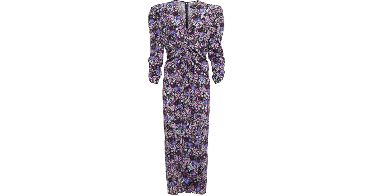 Isabel Marant Albini Floral Silk-blend Maxi Dress in Ultra Violet ...