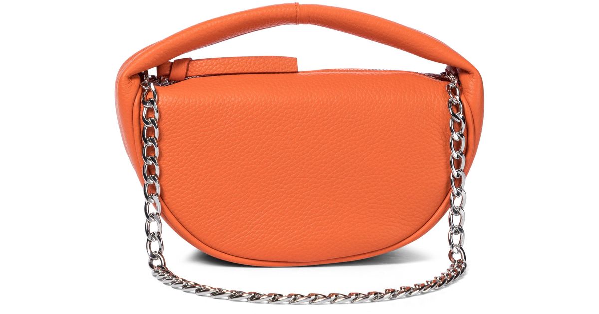 BY FAR Baby Cush Leather Tote in Orange | Lyst