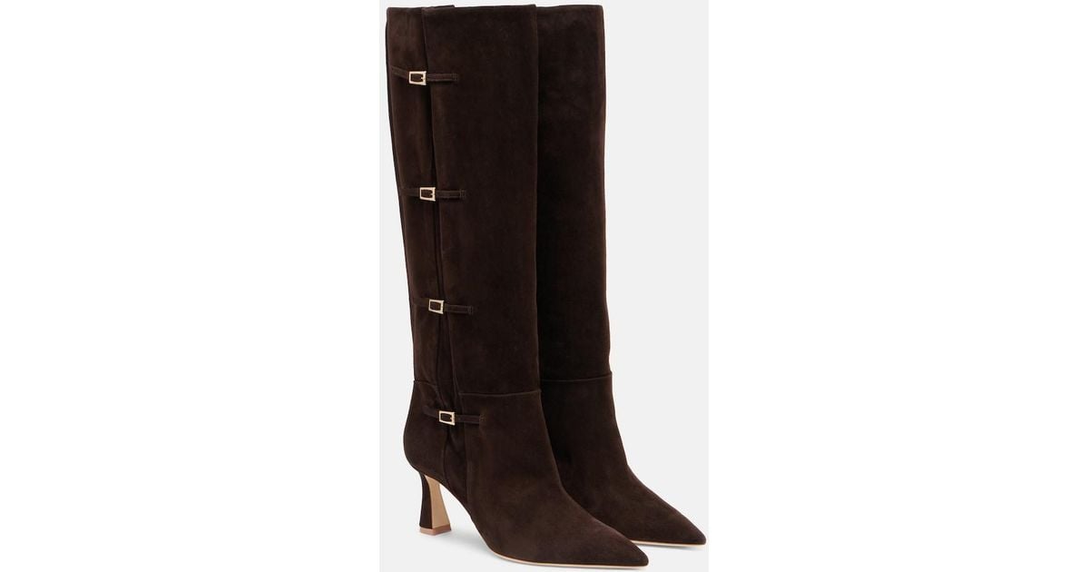 Malone Souliers Nolan 70 Suede Knee-High Boots in Black | Lyst