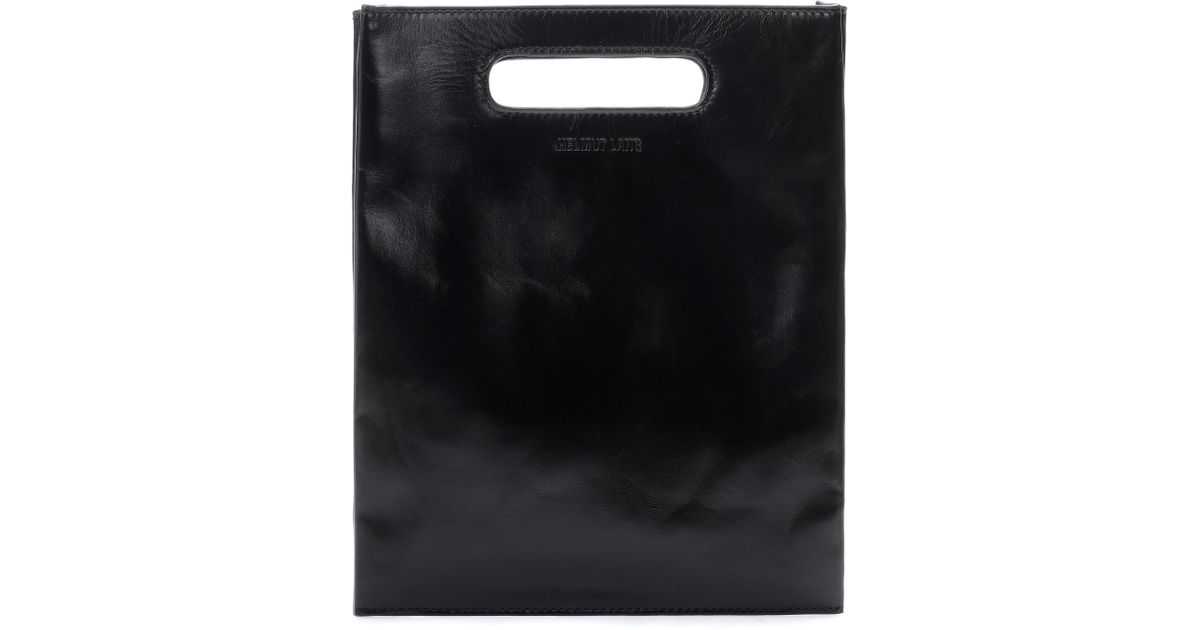 flat leather tote