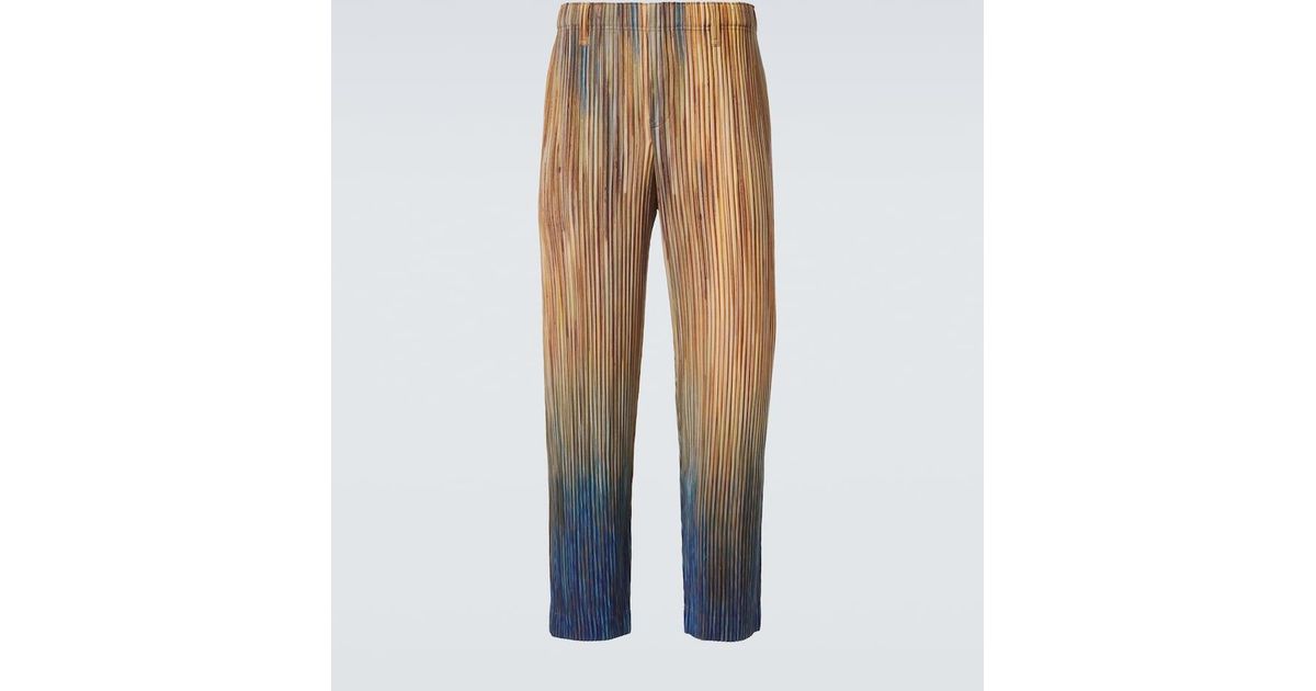 Homme Plissé Issey Miyake Paint Brush Close-Up Pleated Straight 