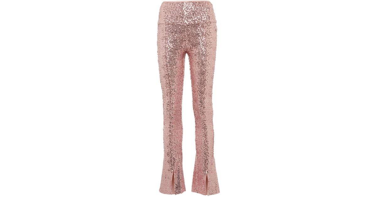 Norma Kamali Sequined High-rise leggings in Pink | Lyst
