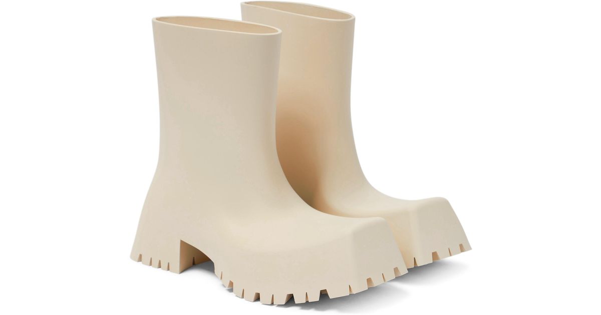 Balenciaga Trooper Rubber Boots in Beige (Natural) | Lyst