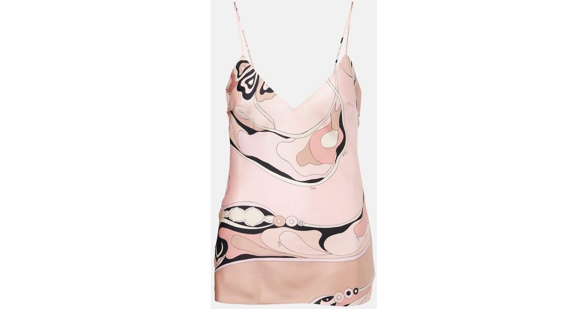 PUCCI Orchidee Silk Twill Camisole in Pink | Lyst