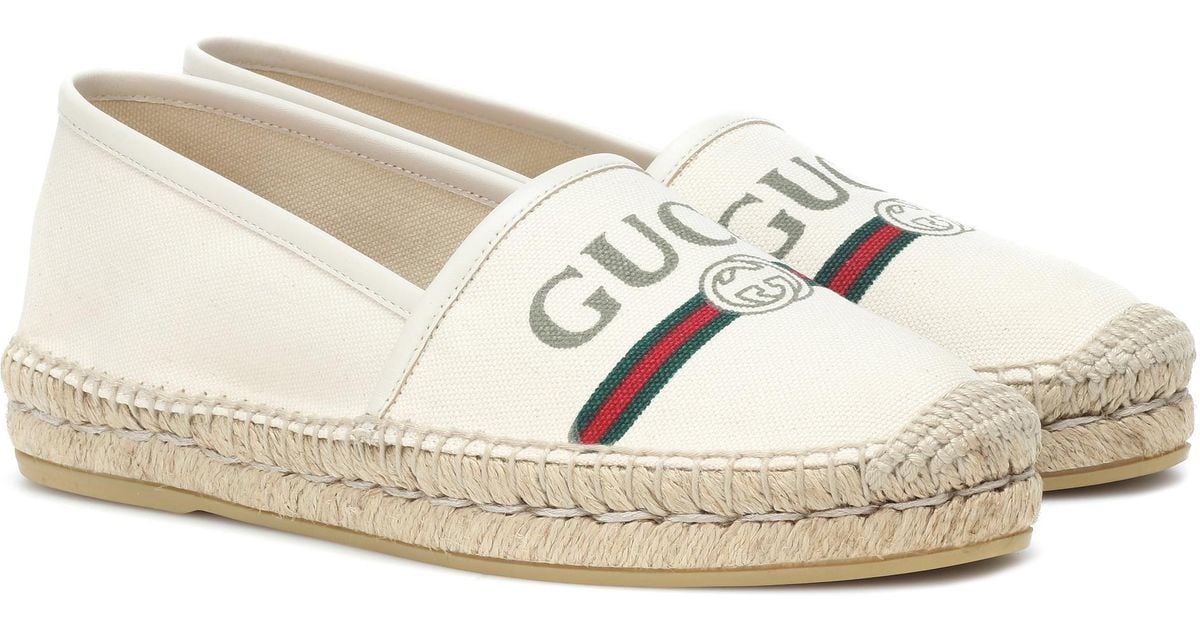 Gucci White Logo Espadrilles