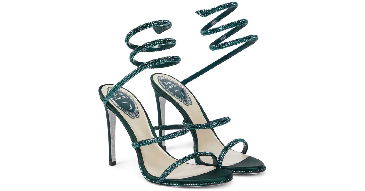 Rene Caovilla Cleo Embellished Leather Sandals | Lyst