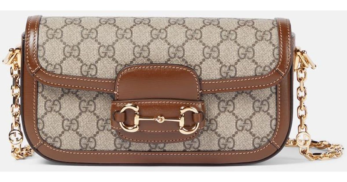 Horsebit 1955 Medium Canvas Shoulder Bag - Brown