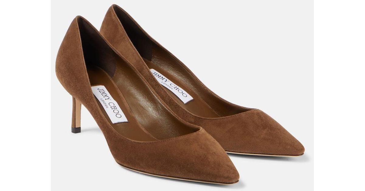 パンプス Jimmy Choo Dark Brown Suede Romy 60 Pumps Jimmy Choo Romy 60 Suede Pumps in Brown | Lyst